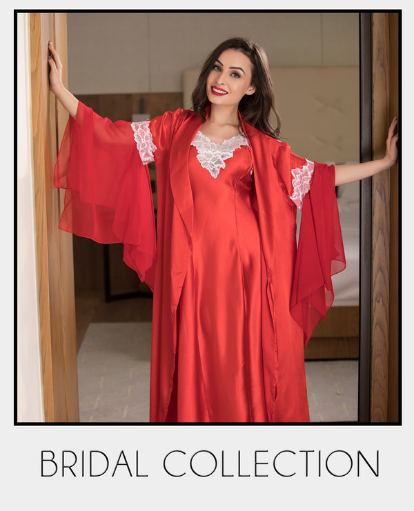 Plain, Laced Satin Ladies Stylish Bridal Night Wear at Rs 525/piece in Navi  Mumbai